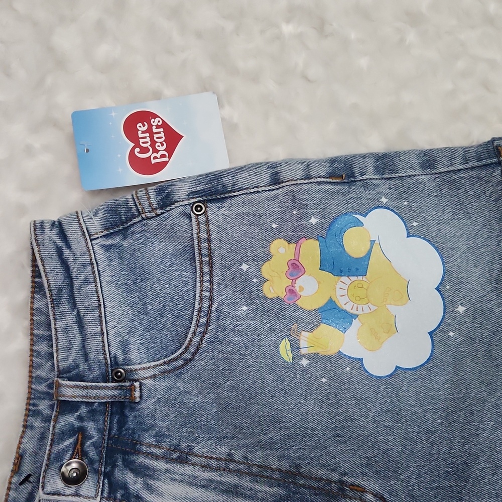 NWT Care Bears Glitter Print Denim Mom Shorts Womens Size 6 & PLUS SIZE 16 - Picture 7 of 12